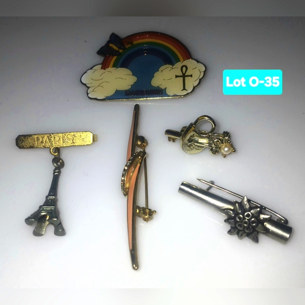 5 Vintage Pin and Brooch Lot